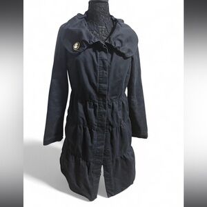 VTG-style black babydoll peplum coat